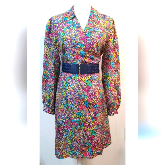 Lilly Pulitzer Booty Caw Shauna Silk Shift Dress Collared Size 0 - Picture 1 of 16
